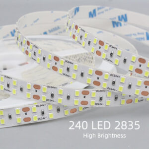 24V 2835 240leds/m 10MM Width Flexible Tape Light 3000k 4000k 6500k High Bright Flex SMD Led Light Strip