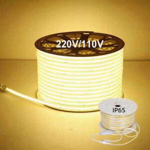 220v Cob fita LED 110v Led Strips IP65 externo à prova d'água PVC Customizable Blue/Ice Blue/Green/Purple/dourado/Pink