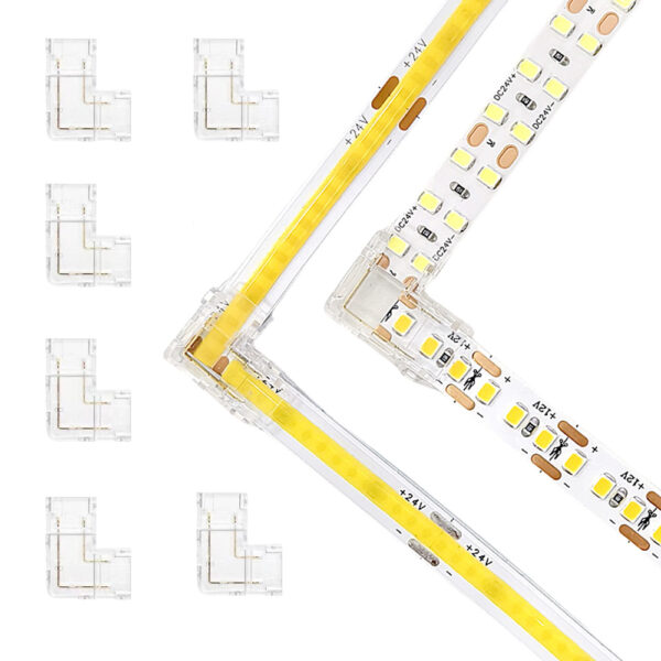 fábrica atacado flexível Cob fita LED Corner Connectors 5mm 8mm 10mm 2/3/4 Pin iluminação Accessories