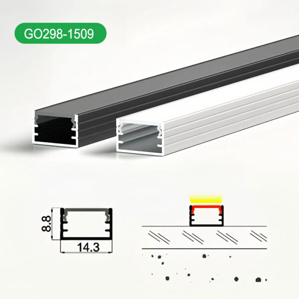mais vendido 1M 2M 3M LED alumínio Gutter LED Strip Profile alumínio Diffuser Channel para Plaster Board fábrica