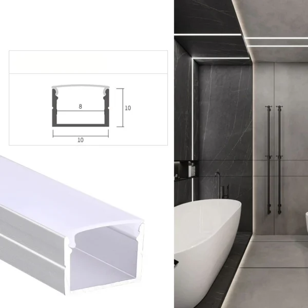 Direct Sale 10*10 MM luminária LED linear alumínio Extrusion Profiles fita LED alumínio Profile Channel com Diffuser