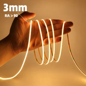 Hot Sale 3000k 4000k 6000k Dimmable 12v Cob Led Ultrathin 3mm CRI 90 Led Cob Light 5mm 8mm 24v Light Tape Strip
