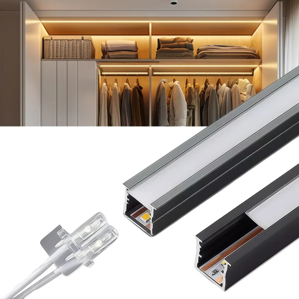 Ultra Thin Embedded Wardrobe Solderless Shelf luminária Cabinet Cuttable showcase Induction luminária em fita bar