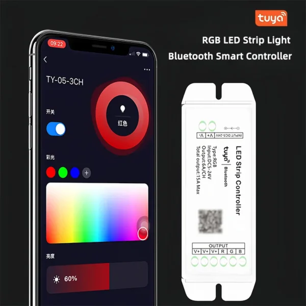 Brightness Adjustment Tuya LED Controller Dimmer Speed Adjustment controle remoto Timer personalizado Functions inteligente Controller