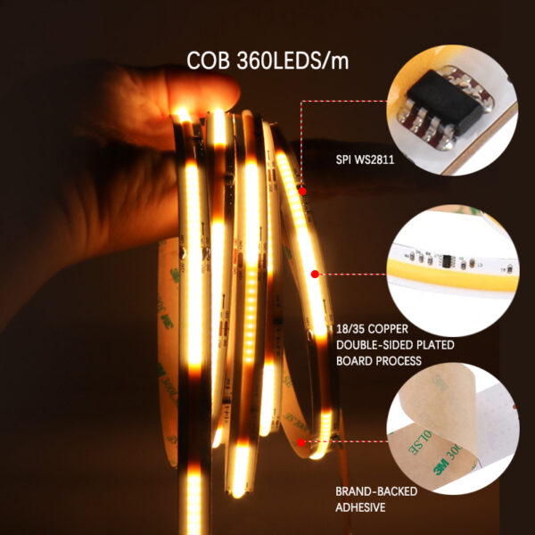 flexível fita LED 24V WS2811 Chasing Running Water fita LED inteligente Strip luminárias para quarto escritório Decor