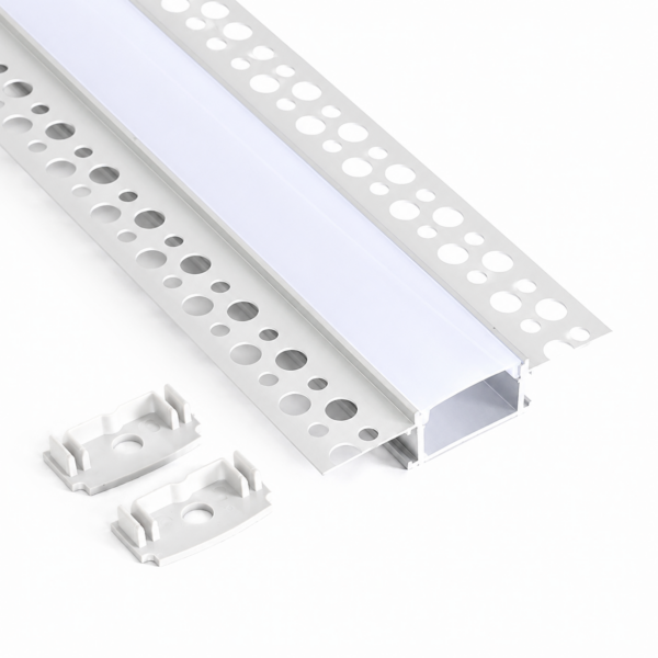 personalizado fita LED alumínio Profile 1M 2M 3M Plaster embutido Profile Channel teto Drywall Perfil De Aluminio Led