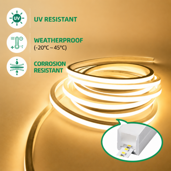 externo IP67 à prova d'água 24v LED Silicone luminária Strip 12v flexível Silicon Cover Led Strip para área interna e externo