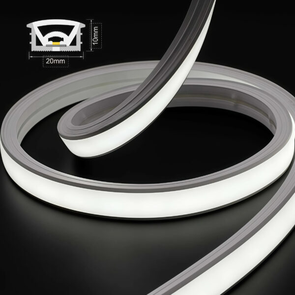 Shenzhen 12V 24V Silicone Neon Rope à prova d'água IP67 100M/Roll fita neon LED 3000K 4000K 6500K LED luminária Strips