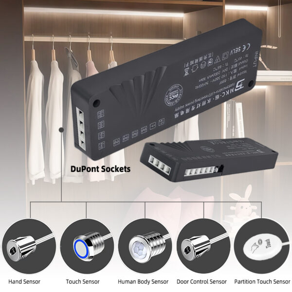 DC12V 24V preto driver LED 36W 60W 100W fita LED Power Supply para Cabinet Wardrobe Closet luminária Transformer