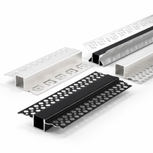 luminária linear para teto Plaster Led Strip Profile luminária PC Cover Diffused embutido LED Channel Diffuser preto White