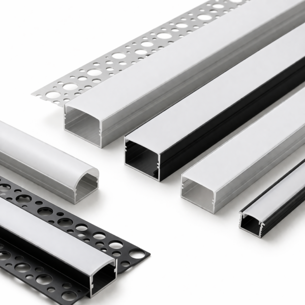 mais vendido luminária linear para teto Plaster 1M 1.5M 2M 3M preto White Led Profile luminária PC Cover Diffused LED Channel Diffuser
