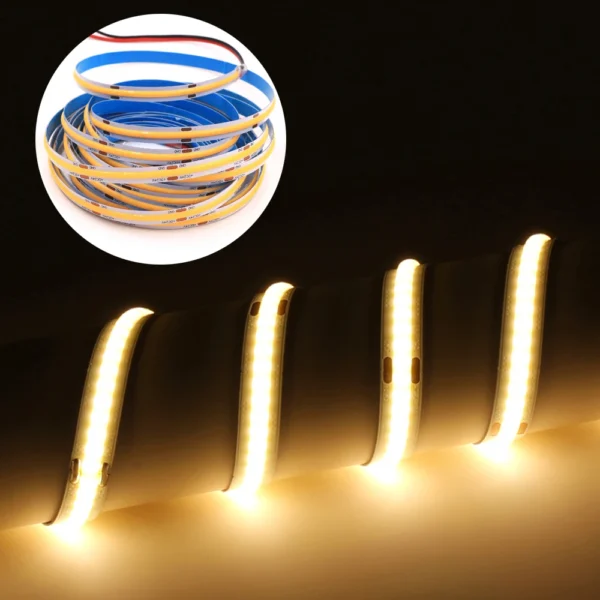 High Bright Led Strip 12v 8mm 320led Warm White 6000k luminária 24v flexível White 480led 528led Cob Led Strip Tiras De Luces Led