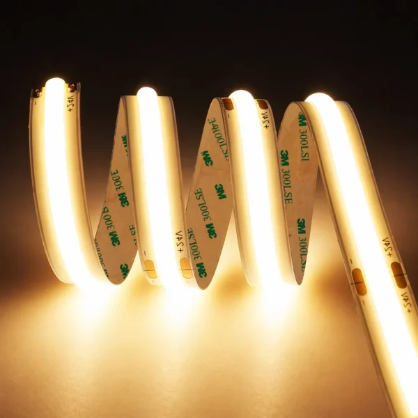 Manufacturer atacado Price 10m/roll 12V Led Strips 528 LEDs/m Super Bright 24V COB fita LED 10mm Wide interno Decor