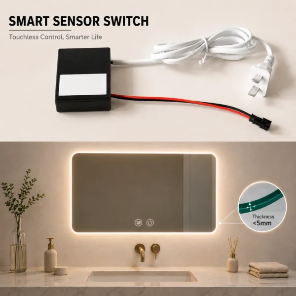 inteligente Bathroom Mirror Sensor Switch 12V 1A LED Stepless dimerização Touch Sensor Switch Led luminária Mirror
