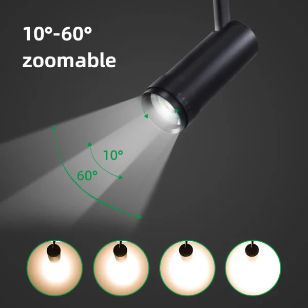 48V magnético Track spot COB LED spot de trilho 10W 20W 30W alumínio ajustável luminária para comercial Projects