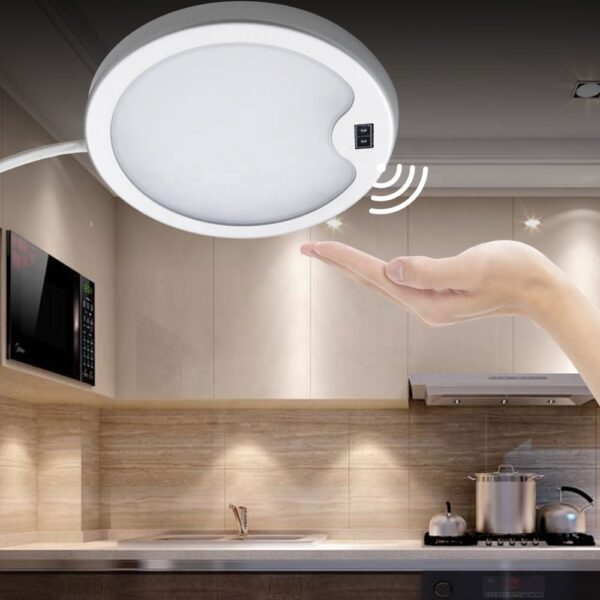3W 12V Motion Sensor LED Puck luminária para Shop Display Shelf Closet Cupboard cozinha