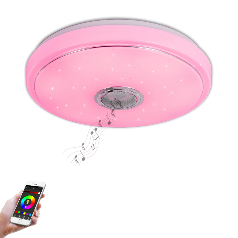 dimerizável 36W LED Music luminária de teto com Speakers 85-265V RGB cor Changing embutir lâmpada com controle remoto