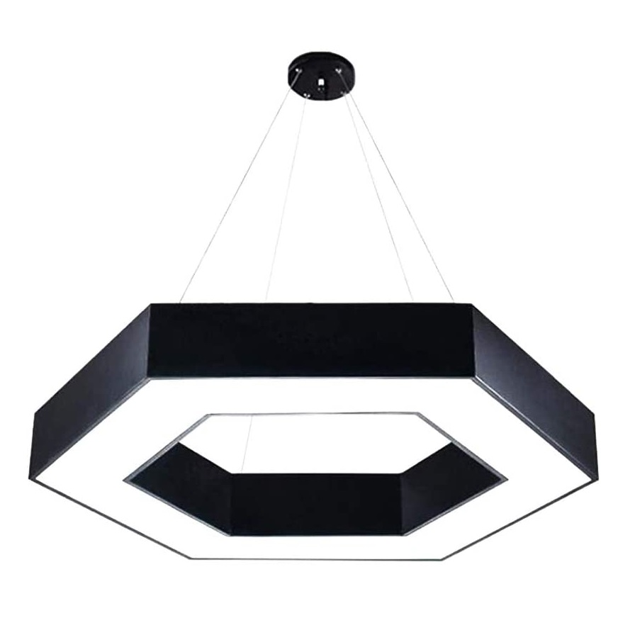 moderno simples Creative Geometry Hollow Hexagon Shaped Suspension Hanging lâmpada para escritório quarto sala de estar