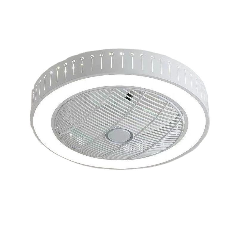 quadrado teto Fan com luminárias e controle remoto com Acrylic Blades Invisible teto Fans para sala de estar