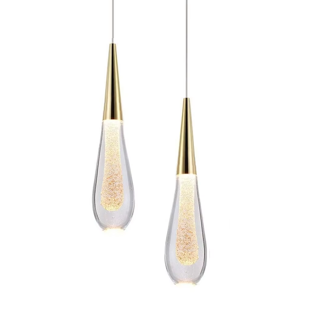 Meteor Shower Water Drops cristal Glass altura ajustável lustre para moderno simples Window Duplex Staircase restaurante