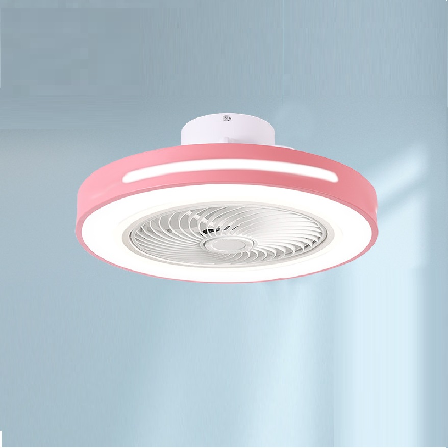 Rose Gold teto Fan com luminárias e controle remoto com 7 Acrylic Blades Invisible teto Fans para sala de estar