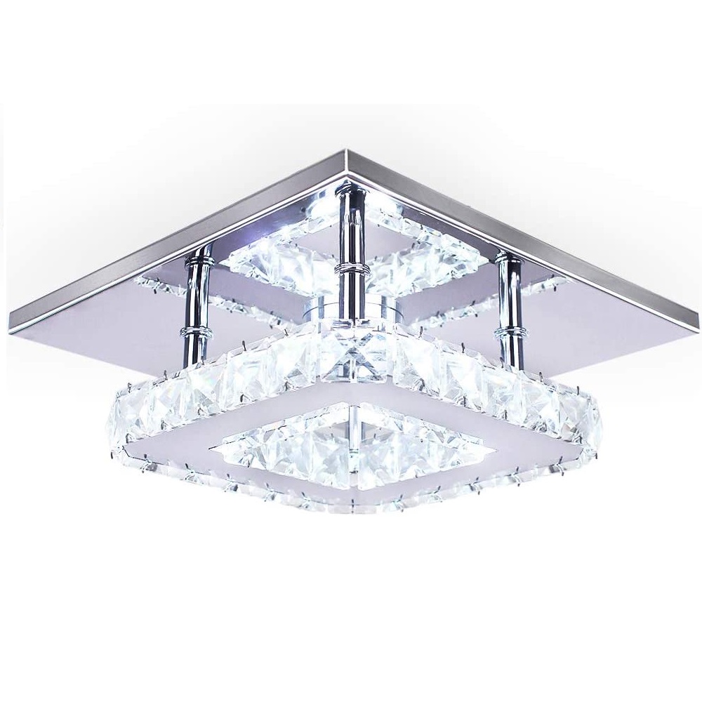 moderno Mini Led lustre Semi embutir Chrome cristal iluminação teto cristal lâmpada para Bedrooms Dinning Rooms corredor