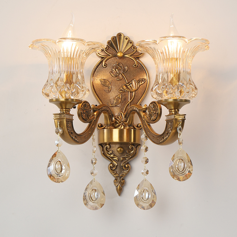 E14 arandela cristal Wall luminária simples e Creative quarto Bedside luminária de parede
