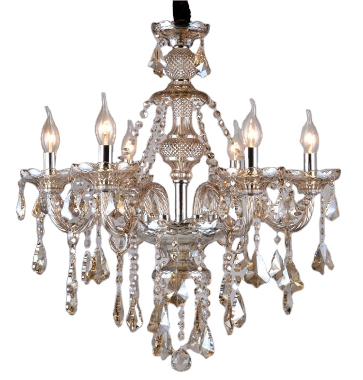 moderno Cognac 6/8/10 Arms cristal Candle lustre luminária pendente teto luminárias