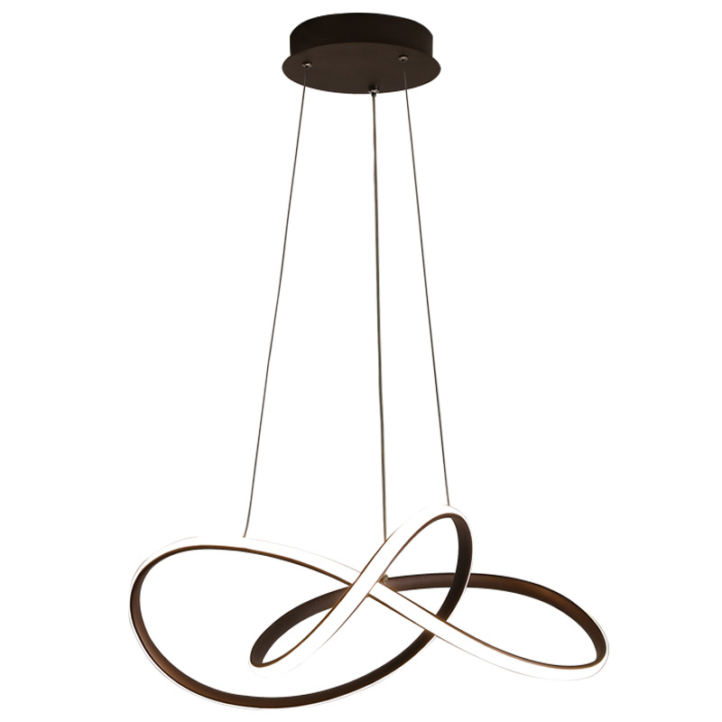 moderno Integrated LED Matte preto lustre com Acrylic Lens