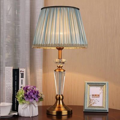 Customized cristal Fabric Lampshade Bedside lâmpada Home Decor Table lâmpadas