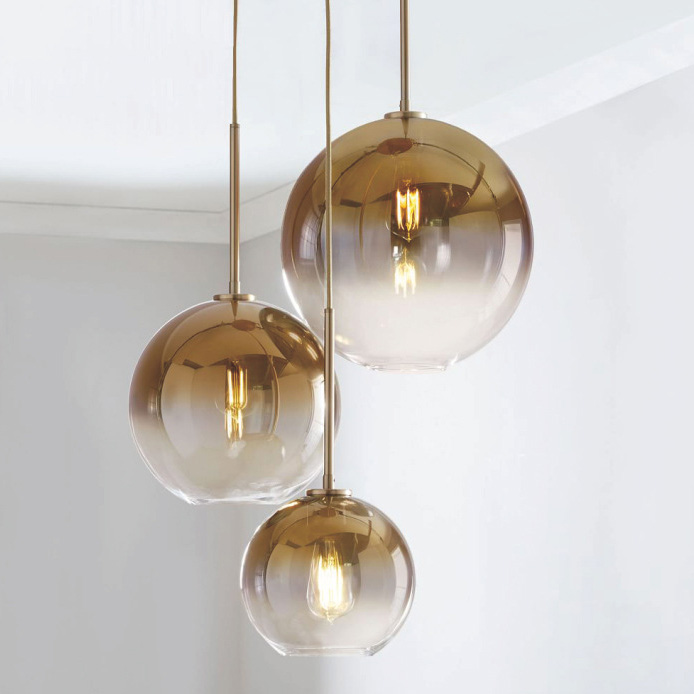 Bowl Reflective Shade Void luminária pendente Void luminária moderno lâmpada D30cm Gold Silver e Copper cor luminária