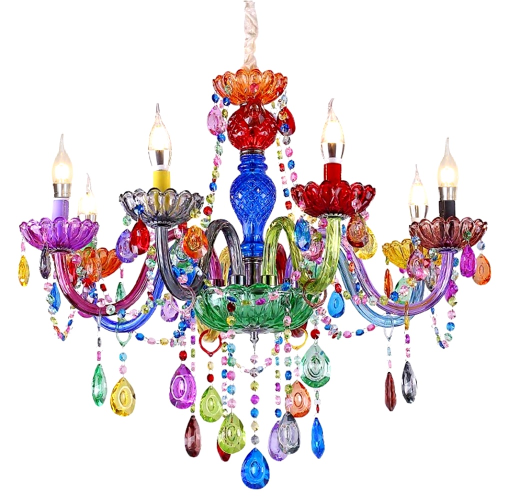Colorful lustre K9 cristal pendente Decor Multicolored Shade luminária de teto quarto sala de estar iluminação pendente