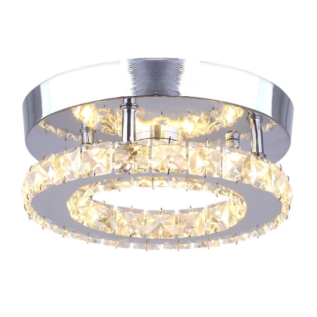 moderno cristal redondo gota lustre iluminação embutir LED luminária de teto luminária luminária pendente para sala de jantar Bathroom