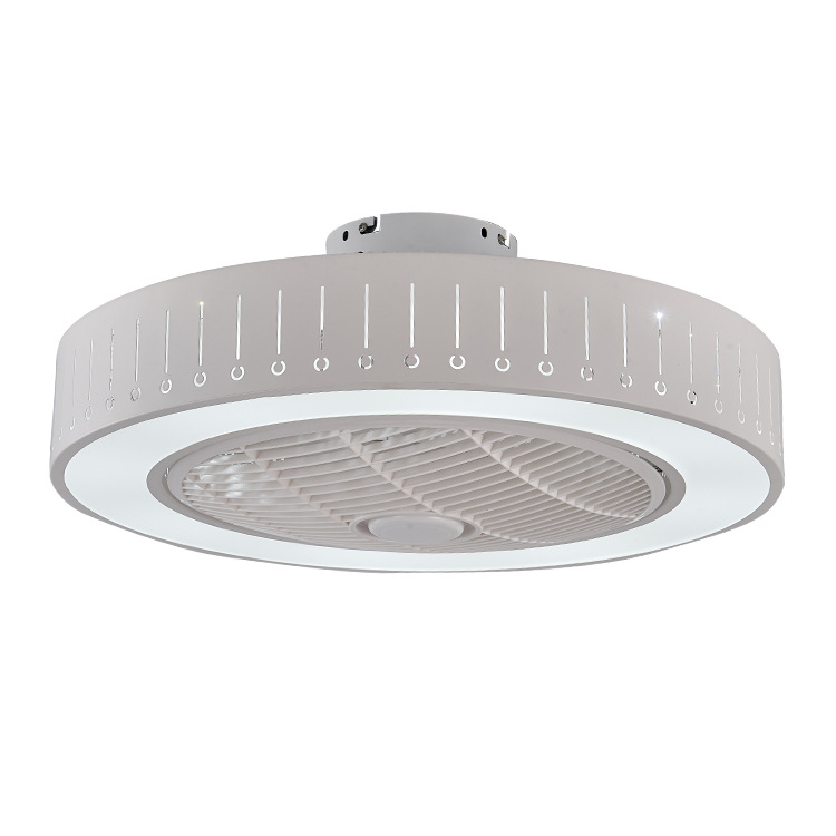 21.5" Wide dimerizável teto Fan iluminação Modernist Acrylic redondo embutir luminária simples quarto LED Hanging teto Fan lâmpada