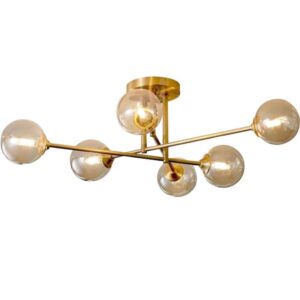 Gold 6 luminárias Semi embutir teto pendente mid-century industrial preto luminária