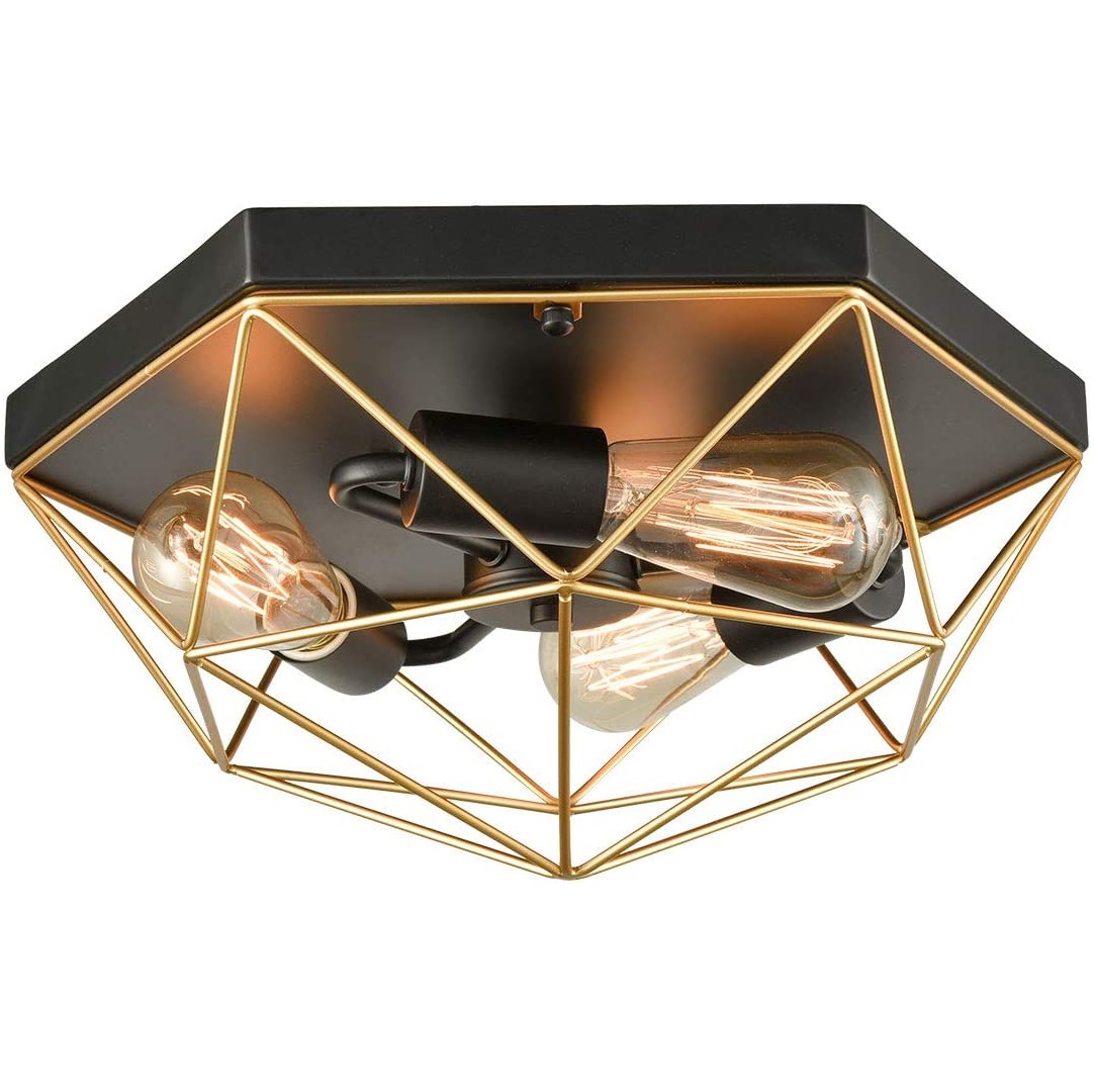 teto embutir iluminação 3 lâmpada preto Gold or Silver Contemporary pendente