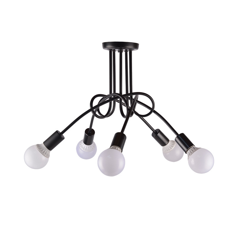 nórdico Loft lustre iluminação vintage industrial lâmpada de teto E27 Luster Bending Personality Sputnik pendente 3/5 luminárias