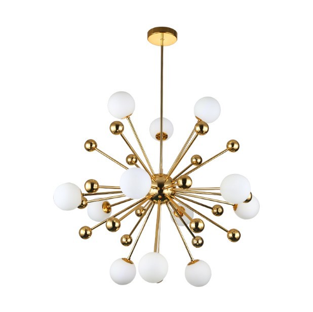 nórdico moderno Gold lustre 12 luminária Geometric Starburst Shaped LED pendentes