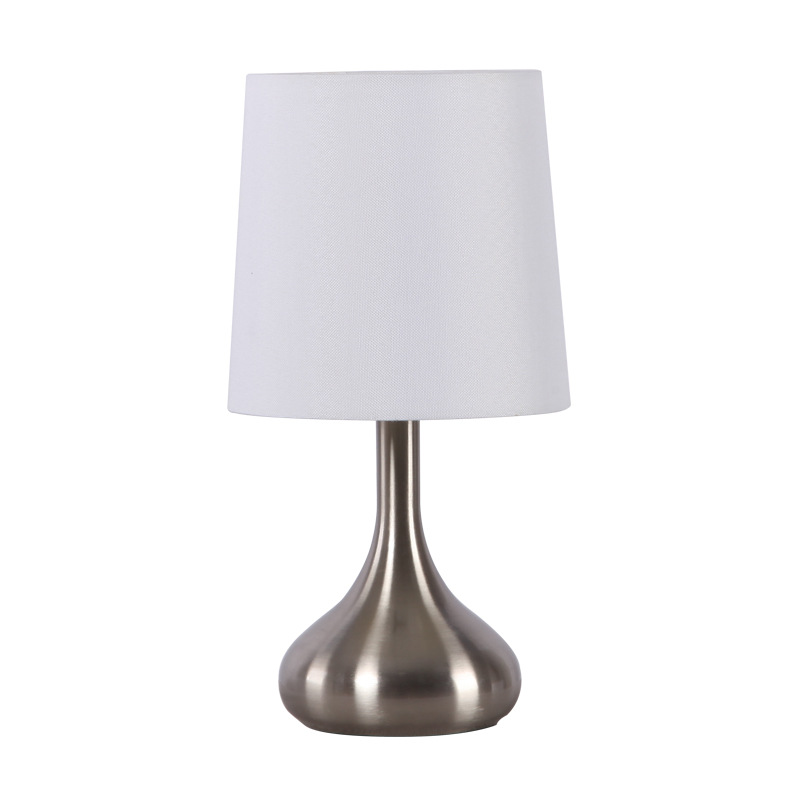 Hot Selling atacado Gold Bases White Cloth Fabric Lampshade moderno Luxury Decorative Bedside Led abajur