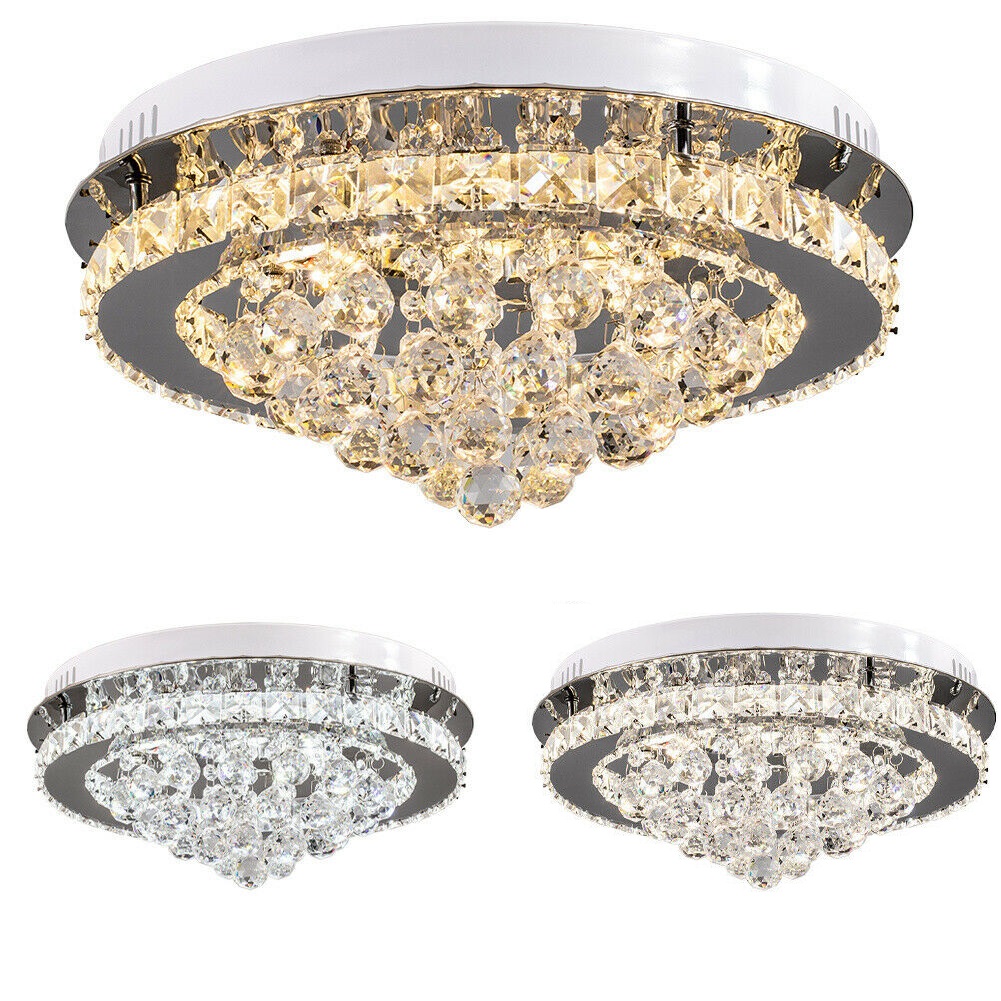 moderno LED redondo cristal luminária de teto lustre lâmpada para cozinha sala de estar quarto