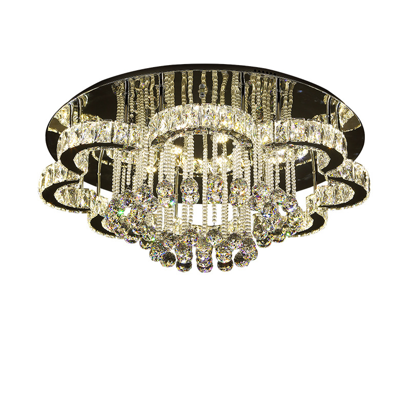 moderno cristal Chandeliers Flower Led luminária de teto embutir Stainless Steel pendente luminária para sala de estar