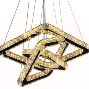 moderno Luxury redondo quadrado pendente preto Gold LED Hanging luminárias Home nórdico moderno K9 cristal lustre iluminação