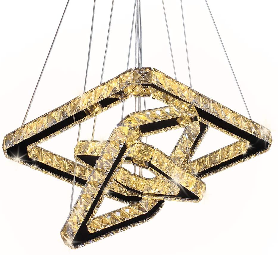 moderno Luxury redondo quadrado pendente preto Gold LED Hanging luminárias Home nórdico moderno K9 cristal lustre iluminação