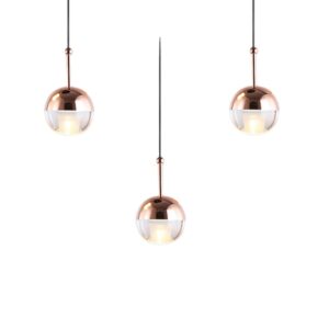 Contemporary Luxury Rose Gold cristal Drop Glass bola cozinha Dinner Hanging Island Led Chandeliers pendentes