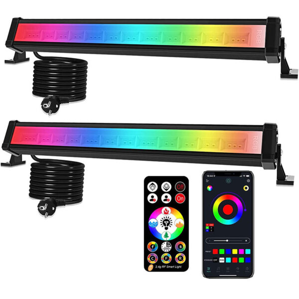 inteligente Tuya Wifi wall washer luminária cor Changing Strip lâmpada IP65 à prova d'água RGB LED luminária bar para área externa iluminação interna
