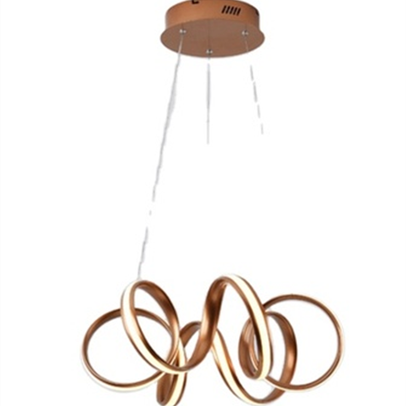 moderno dimerizável LED lustre Fashion Spiral Ring Chandeliers luminária luminárias para sala de jantar