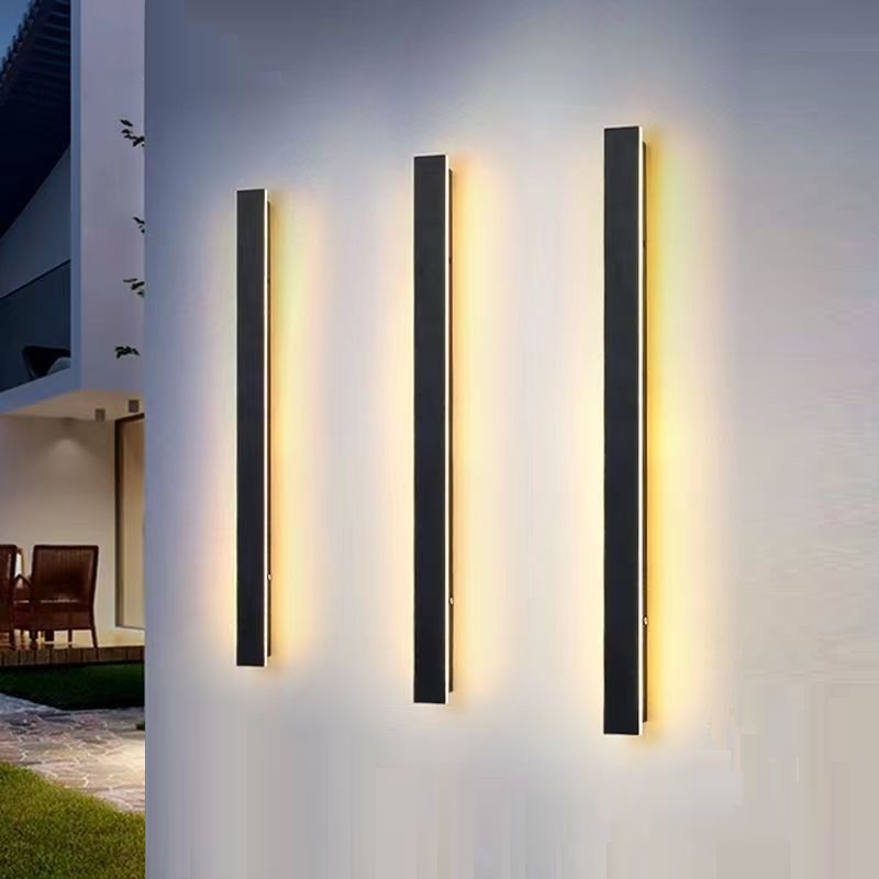 moderno à prova d'água externo Long Strip LED luminária de parede Garden varanda Sconce luminária Garden Wall luminária