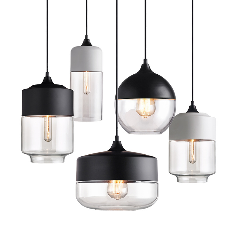 restaurante Glass vintage industrial Edison lâmpada lâmpada de teto pendente luminária luminárias