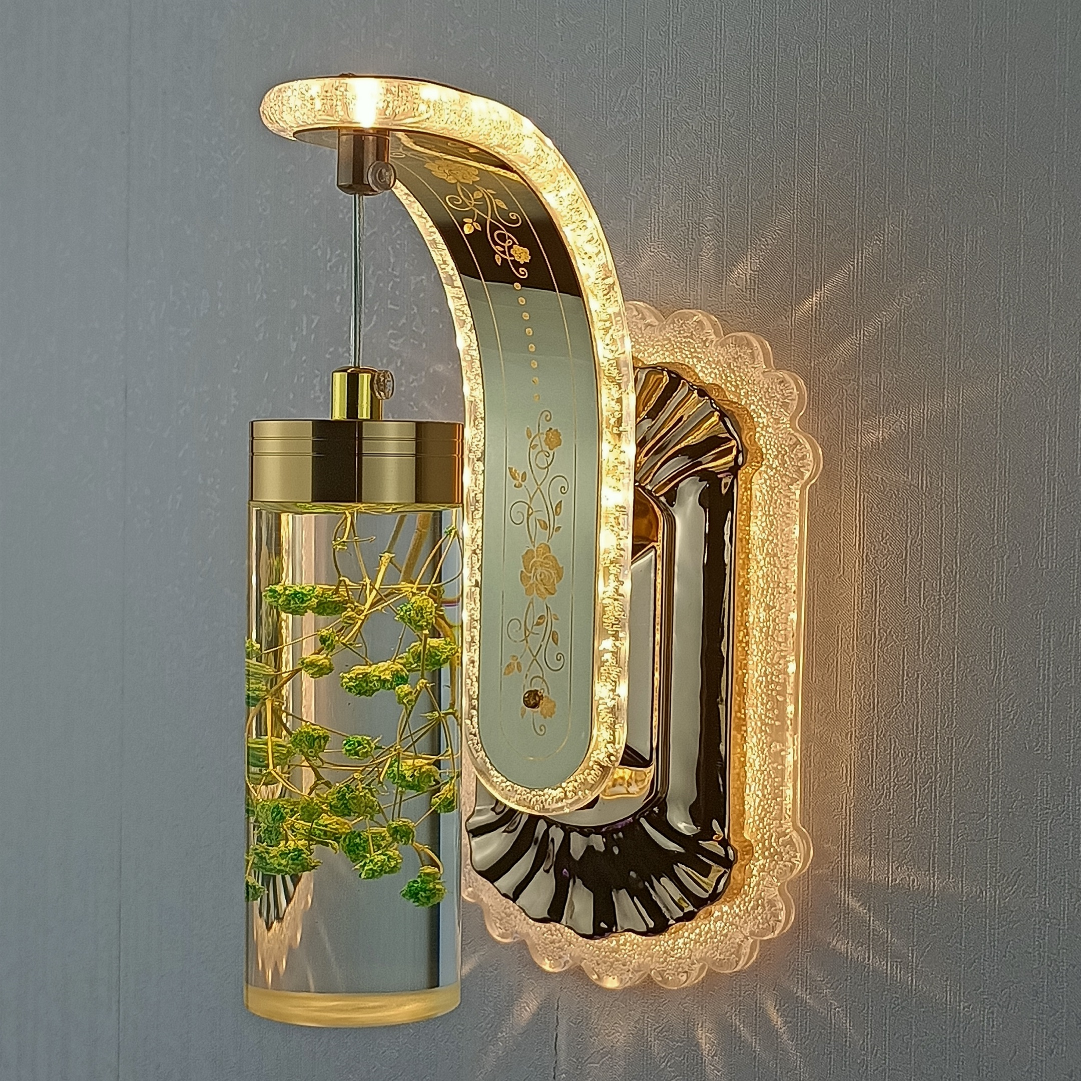 Bedroom Bedside Mount Interior Light Indoor Decorative Gold  Metal Modern Led  Wall Sconce