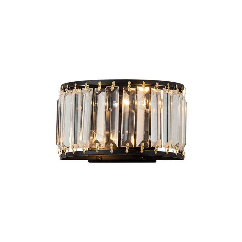 moderno cristal arandela 2xE14 Matt preto acabamento luminária de parede K9 cristal Wall luminária para corredor Doorway quarto